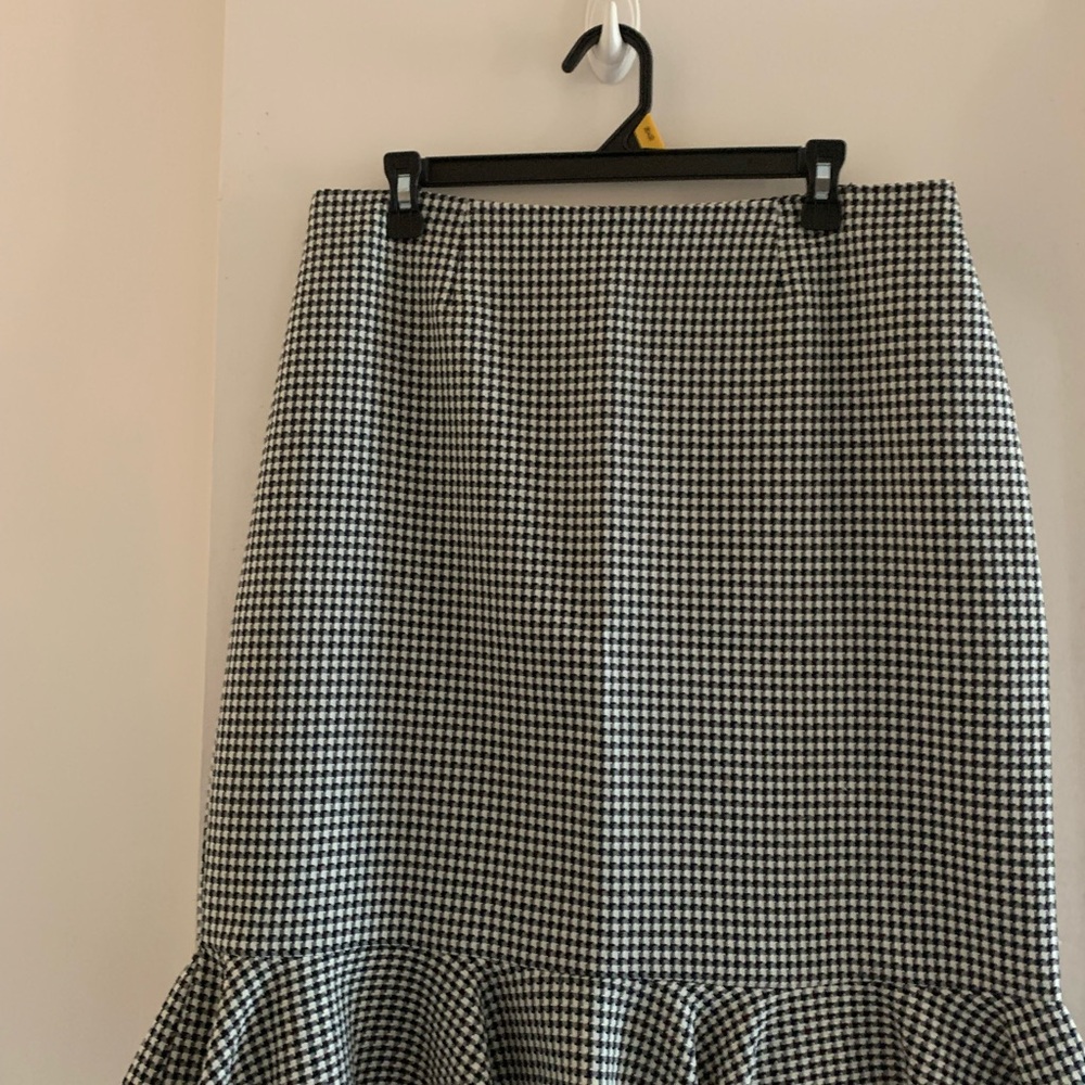 Gingham Chic Black and White Checkered Midi Skirt.